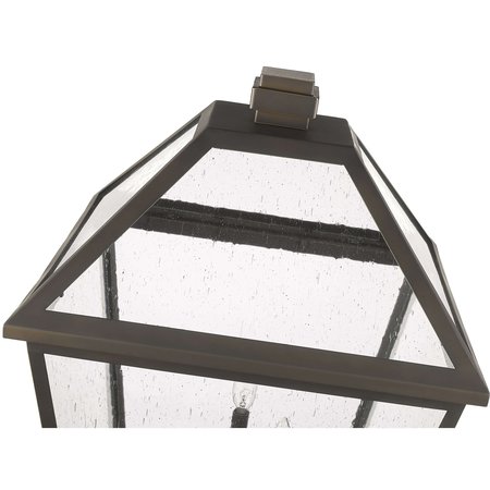 Z-Lite Talbot 4 Light Outdoor Post Mounted Fixture, Oil Rubbed Bronze And Seedy 579PHXLXS-536P-ORB